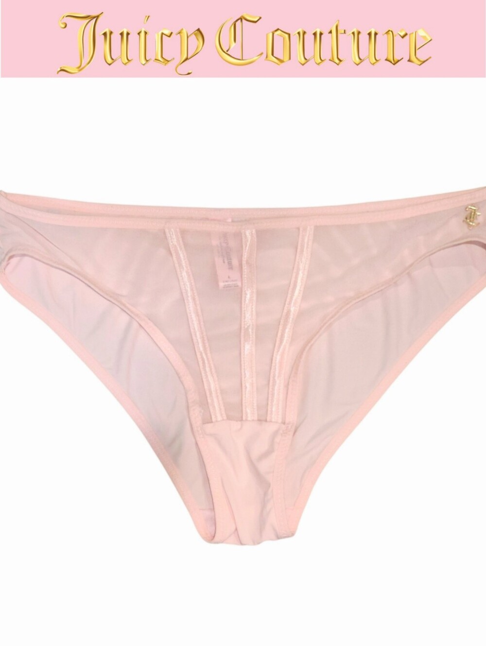 Juicy Couture Sheer Bikini Panty- Pale Pink